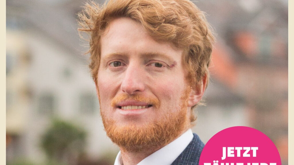 Wahlplakat für Andreas Lustenberger im 2. Wahlgang zum Zuger Regierungsrat vom 10. August 2025
